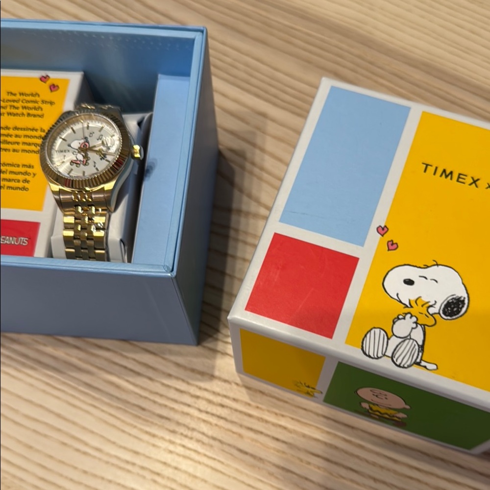 Timex Gold Women's Watch with Snoopy Design